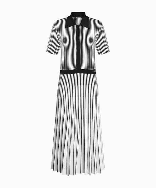 Pleated knit dress