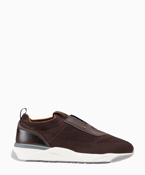 Fabric and leather sneaker