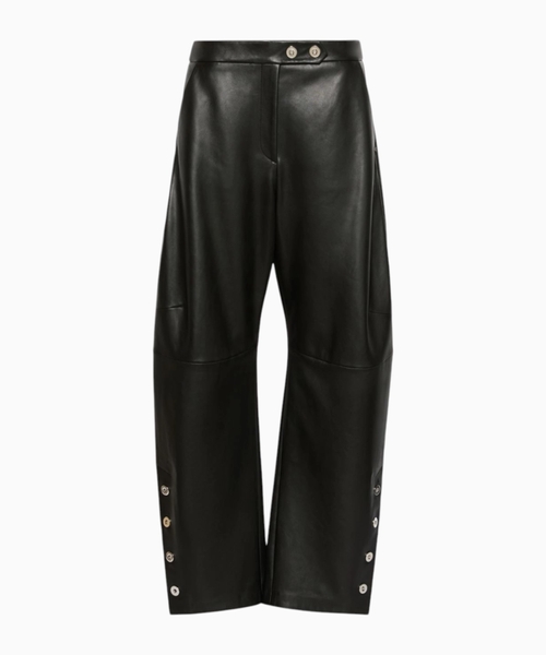 Nappa leather baggy trousers
