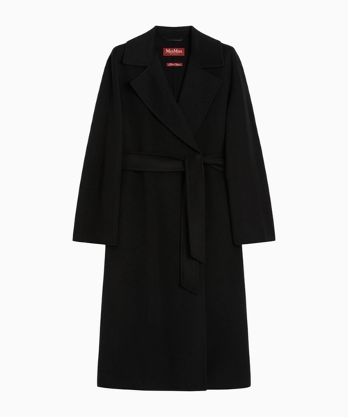 Wool, cashmere and silk long wrap coat