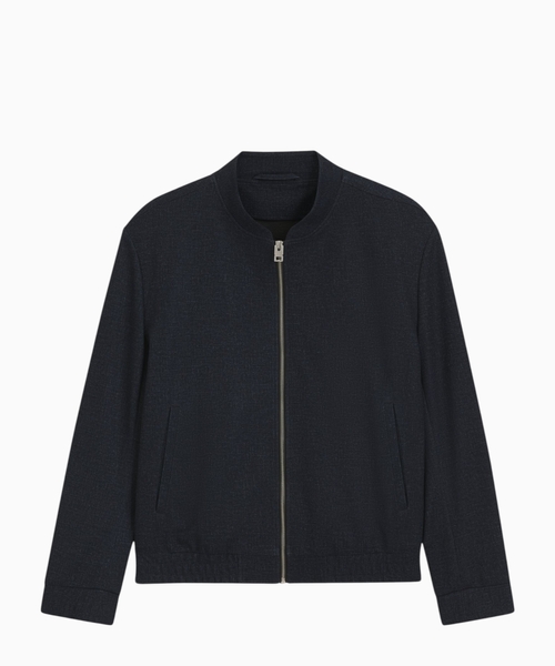 Jacket in micro-printed stretch fabric