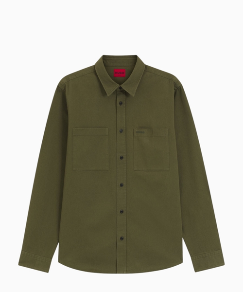 Relaxed-fit shirt in cotton twill with chest logo