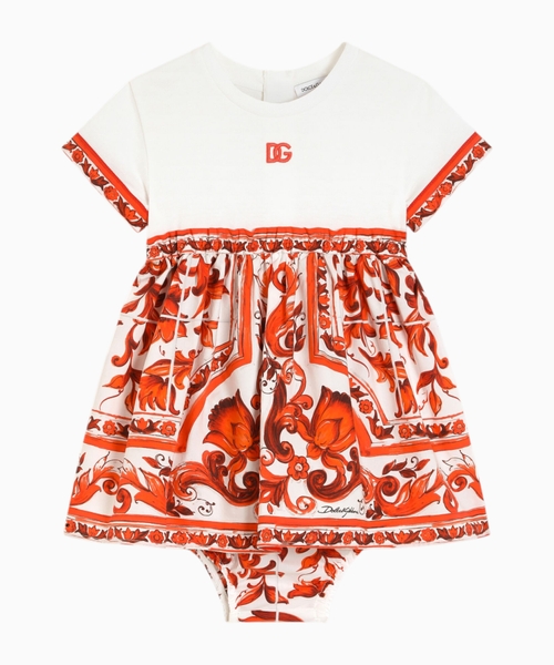 Majolica-print dress