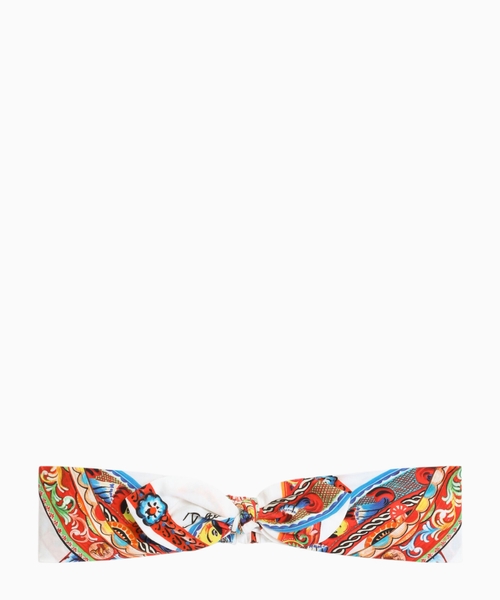 Carretto printli poplin saç bandı