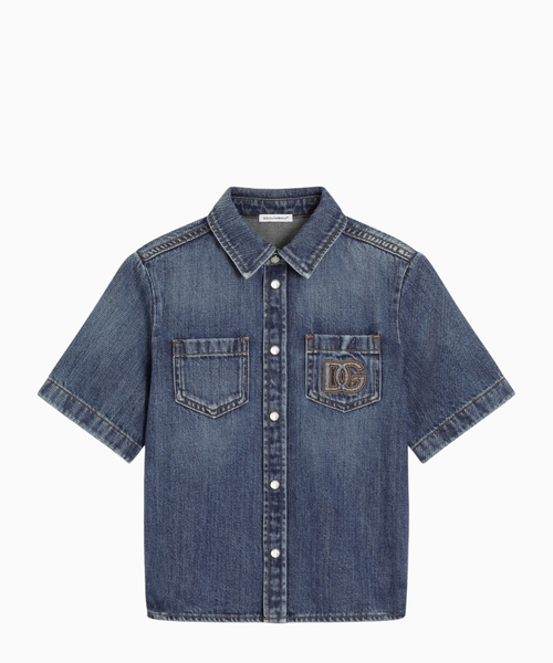 Denim shirt with logo