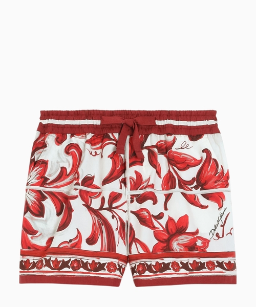 Majolica printli poplin bermuda şort