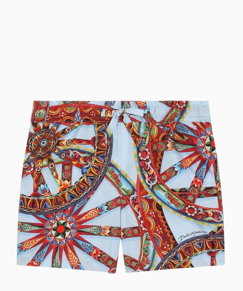 Carretto printli poplin bermuda şort