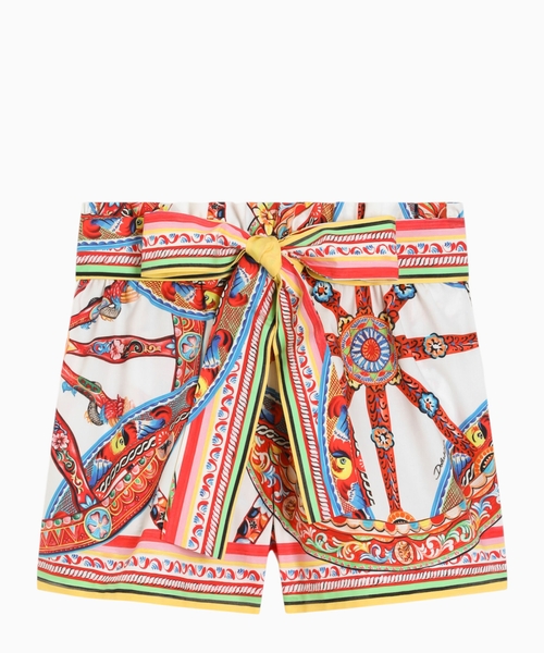 Carretto-print poplin shorts