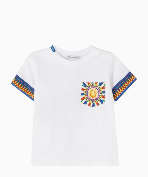 Carretto-print T-shirt in cotton