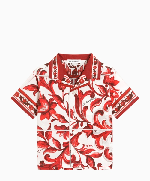 Majolica-print poplin shirt