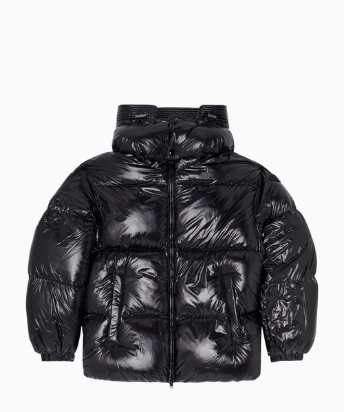 Down puffer jacket with detachable hood