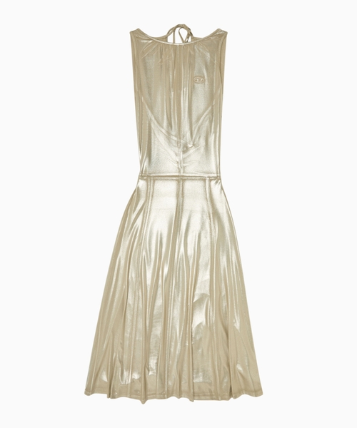 Fluid metallic midi dress