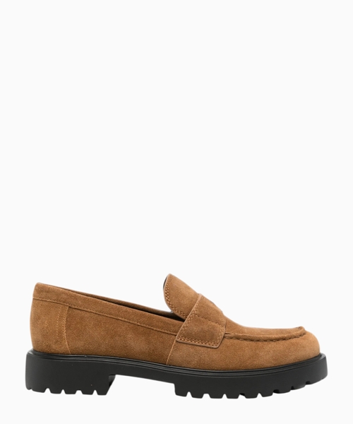 Logo suede loafers