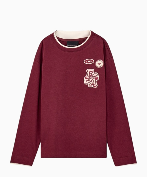 Cotton T-shirt with embroidered patches