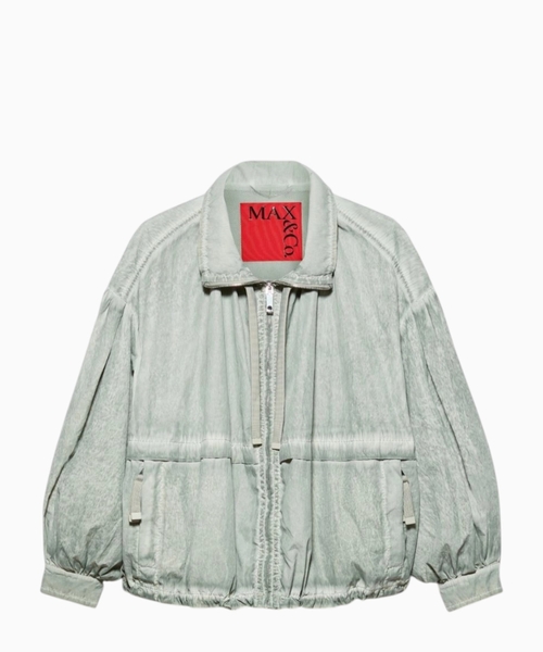 Oversized nylon bomber jacket