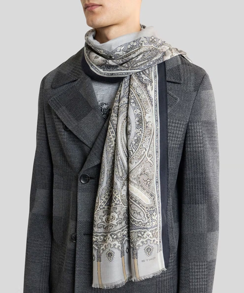 Modal and cashmere scarf with paisley motif | Emporium
