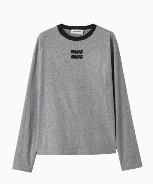 Long-sleeved cotton jersey T-shirt