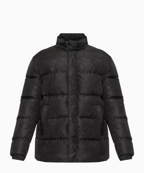 Floral-print puffer jacket