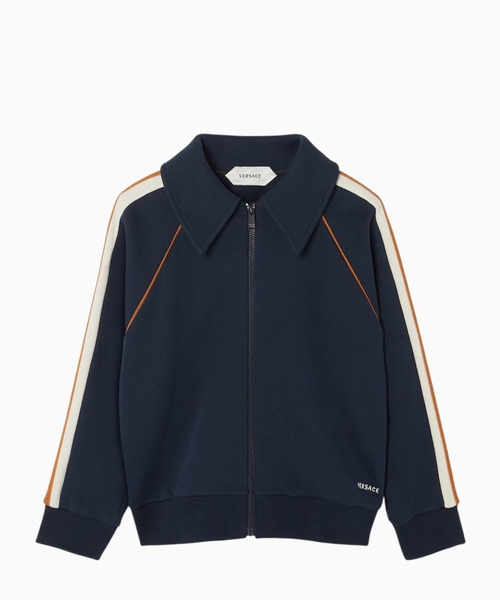 Embroidered-logo zip sweatshirt