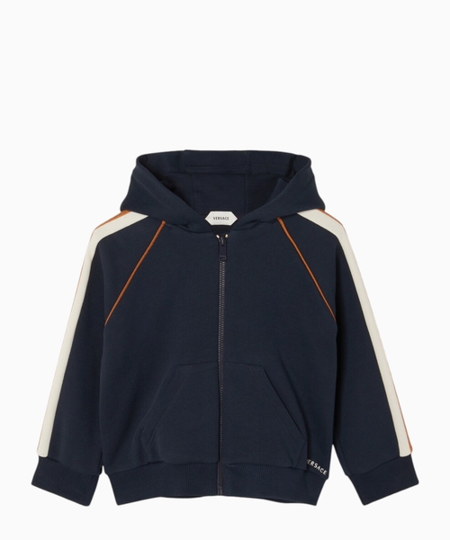 Embroidered-logo zip hoodie