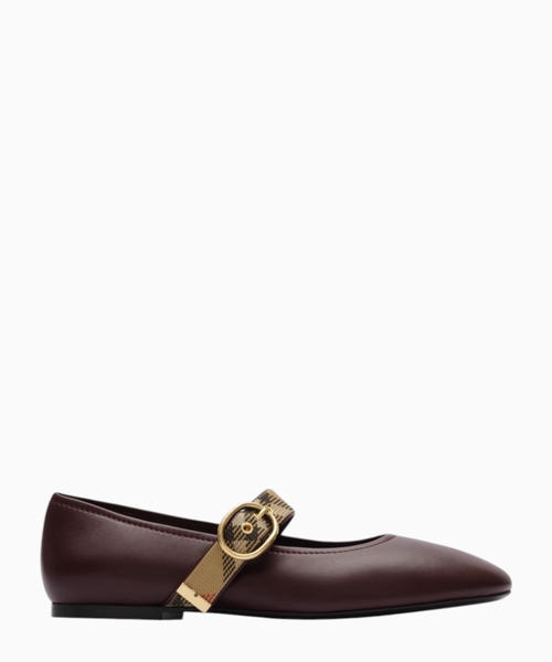 Check strap leather Robin ballerinas