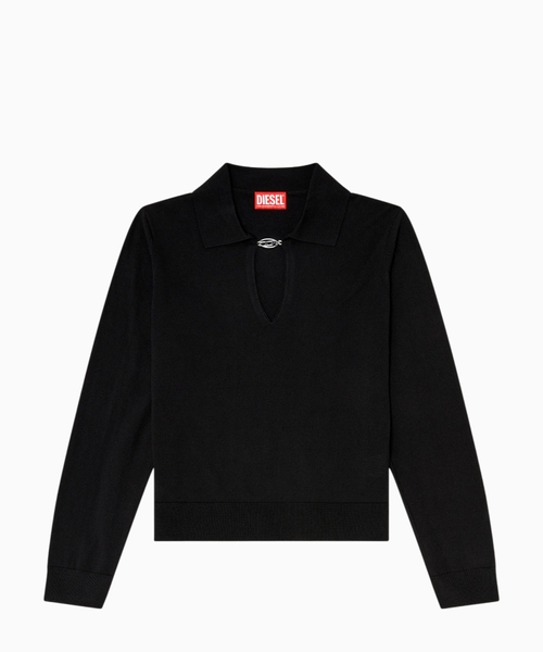 Silk-blend polo with Oval D plaque