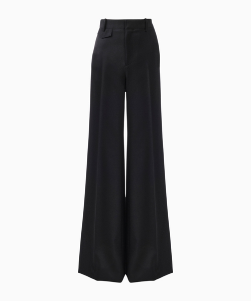 High-rise flared pants in wool