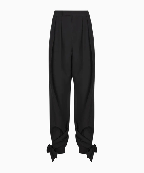 Pleated crêpe de chine trousers