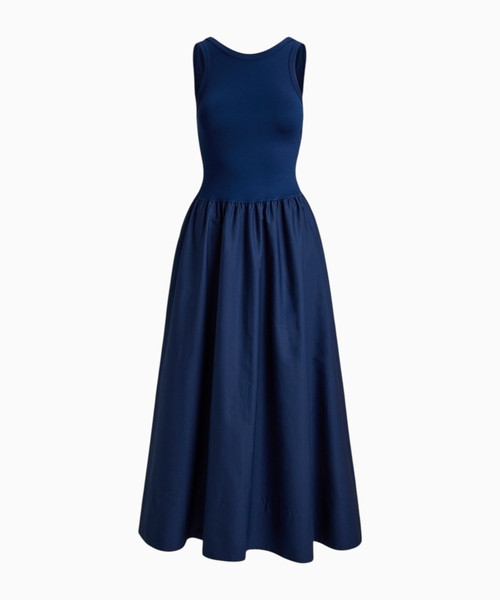 Ponte-bodice sleeveless dress