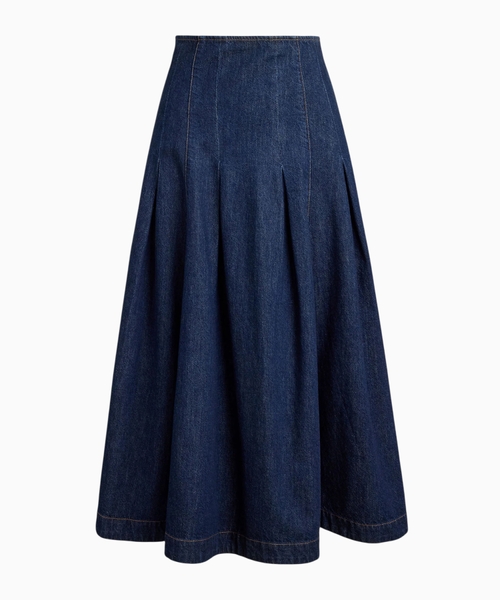 Denim midi skirt