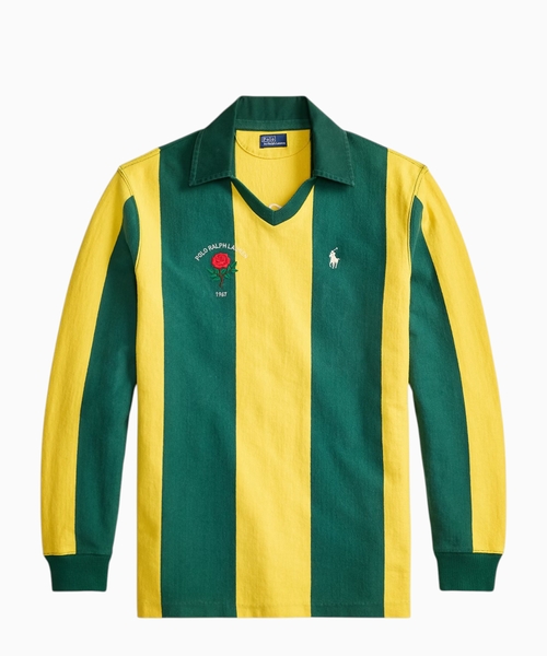 Oversize embroidered cotton rugby polo