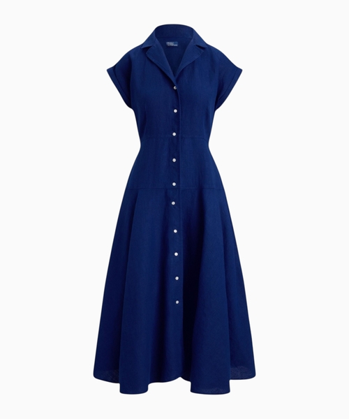 Linen shirt dress