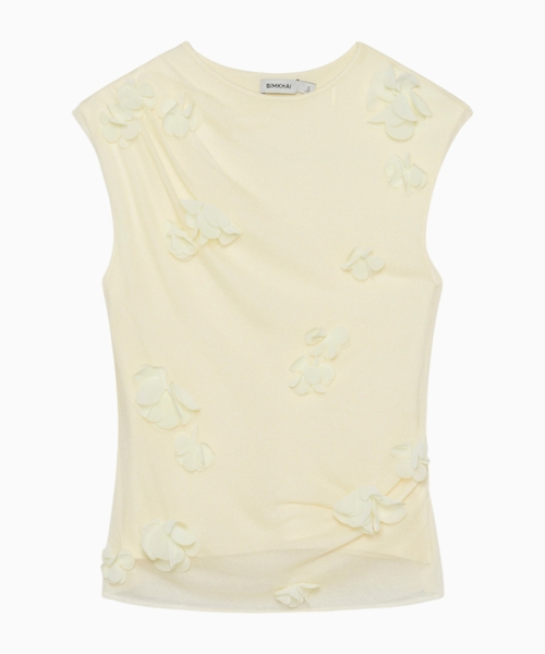 Tessa floral applique top