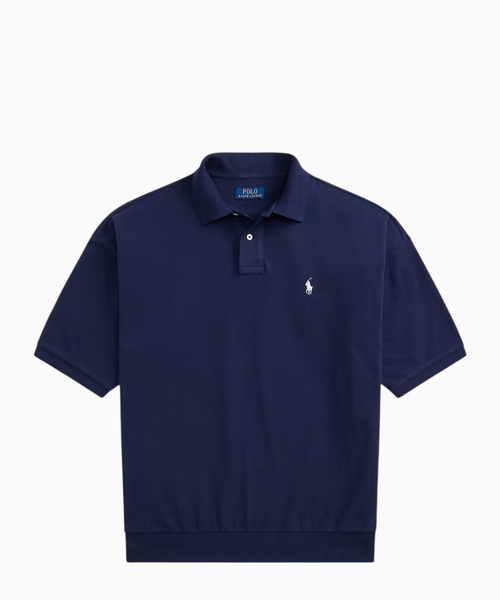 Relaxed fit mesh polo shirt