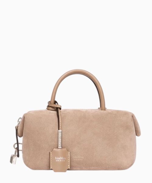 Small suede boston bag