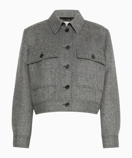 Cropped wool blend jacket