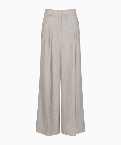 Wide-leg woollen cloth trousers