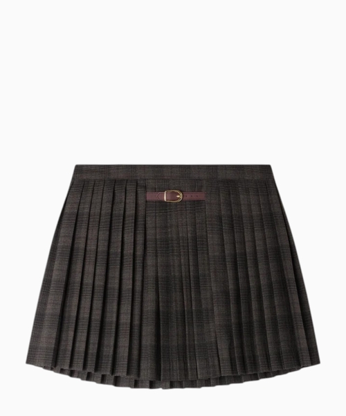 Kayla checked pleated skirt
