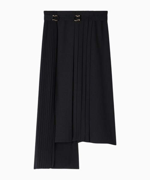 Asymmetrical pleated skirt