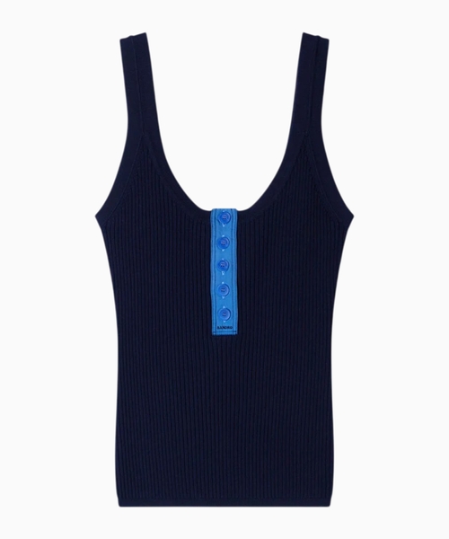 Contrast button vest top