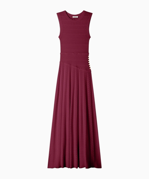 Pointelle knit maxi dress