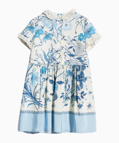 Printed crêpe de chine dress