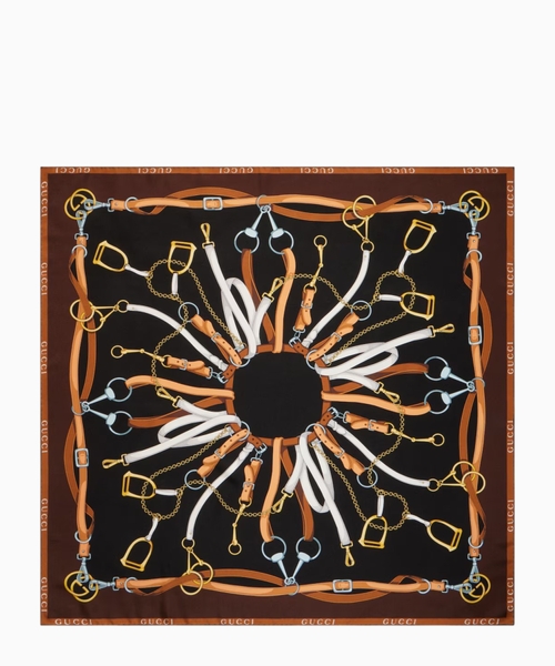 Printed silk twill scarf