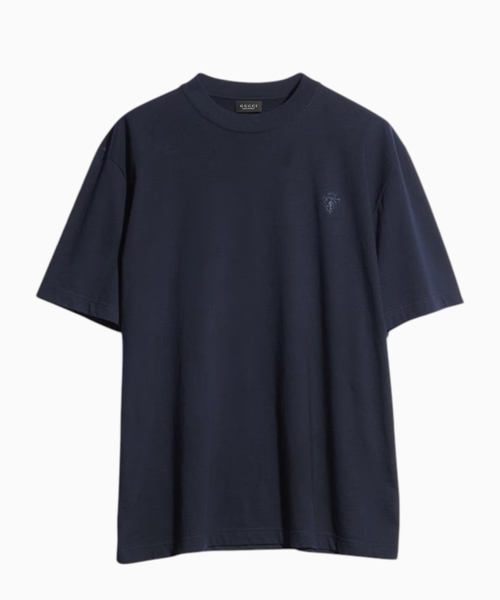 Cotton silk jersey T-shirt with embroidery