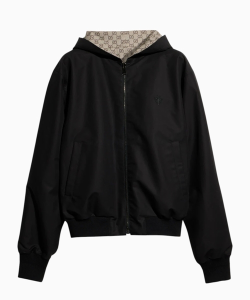 Reversible cotton canvas zip jacket
