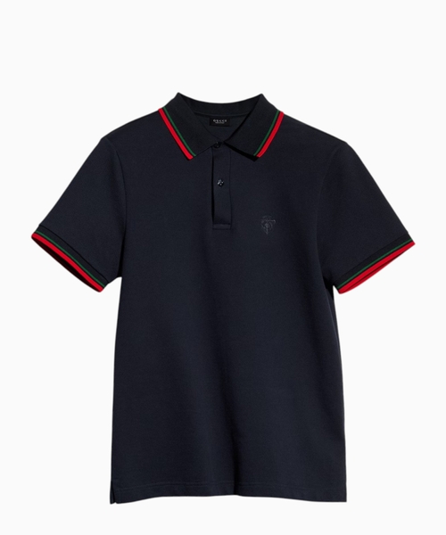 Embroidered cotton pique polo shirt