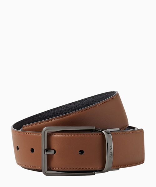 Reversible leather belt