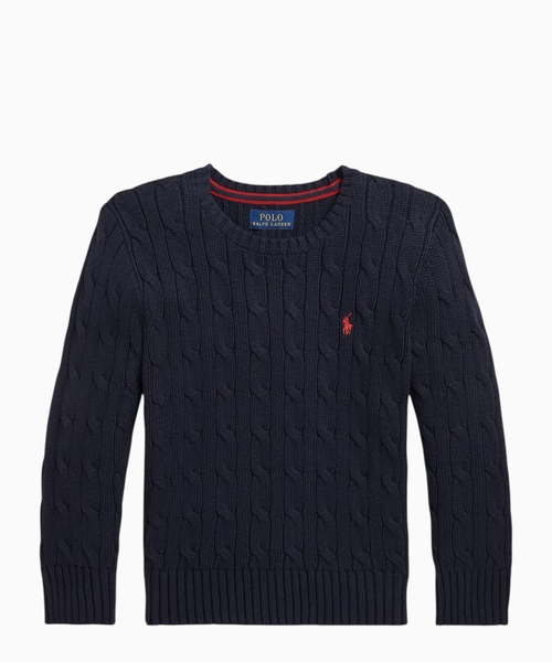 Cable-knit cotton jumper