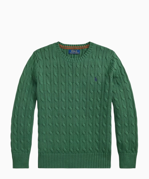 Cable-knit cotton jumper