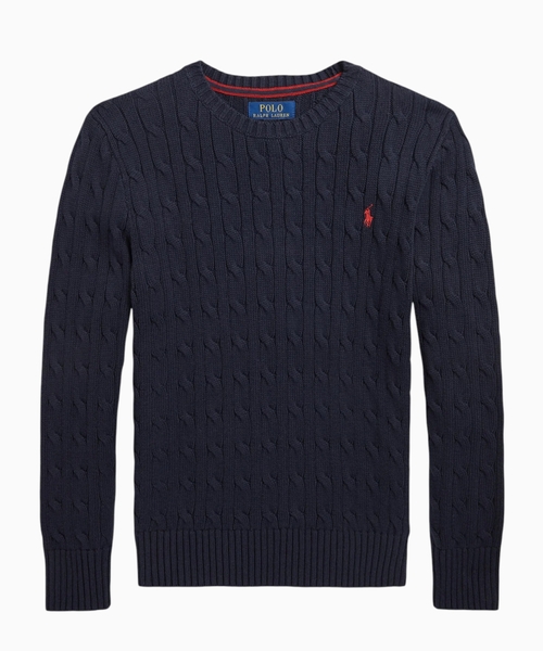 Cable-knit cotton jumper